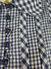 Henry-Lee Navy Gingham Shirtwaist at Better Dresses Vintage. bodice detail