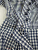 Henry-Lee Navy Gingham Shirtwaist at Better Dresses Vintage. waist closure