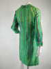 Vintage 60s Thai silk green stripe shift dress at Better Dresses Vintage. back view