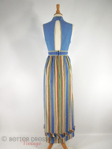 Robe longue et portefeuille à dos ouvert des années 60/70
