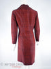 Vintage Rust Red Raw Silk Coat Dress - back view