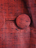 Vintage Rust Red Raw Silk Coat Dress - buttonhole + button