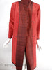 Vintage Rust Red Raw Silk Coat Dress - interior