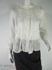 40s long-sleeve pintucked blouse at Better Dresses Vintage. with pencil skirt, untucked
