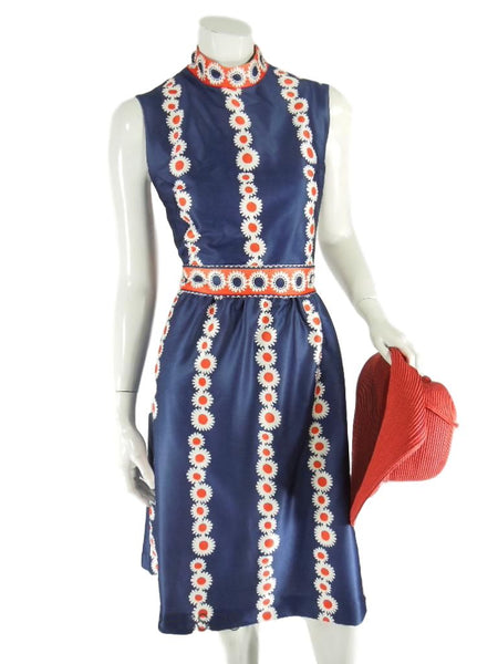 70s Red, White + Blue Sleeveless Shift