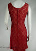 Cranberry red lace cocktail dress at Better Dresses Vintage. Back view.