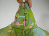 60s Bright Green Floral Hi-Neck Shift by Peck & Peck at Better Dresses Vintage. back of neck.