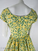 50s Yellow & Green Cotton Dress at Better Dresses Vintage. back view, close.