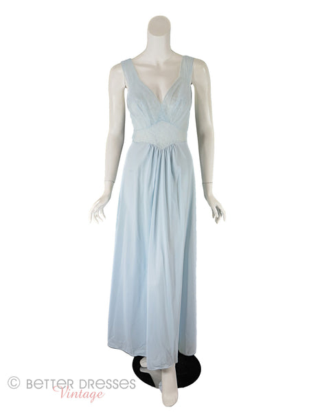 50s Light Blue Vanity Fair Nightgown - small