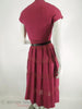 1940s 1950s Dress and Bolero set in Raspberry - back with belt