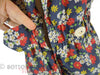 70s Navy Floral Cotton Peplum Jacket - closure