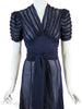 30s/40s Navy Dress - tied at front