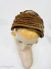 40s Brown Ribbon Bonnet-Style Veil Hat at Better Dresses Vintage. Top view.