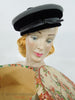 1950s Black & gray nautical beret hat by Cecille Lorraine at Better Dresses Vintage. with box.