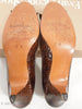 1980s Evan-Picone brown snakeskin peep-toe pumps - soles