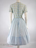50s/60s Embroidered Light Blue Dress - back view