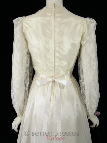 70s Cream Wedding Dress - sm
