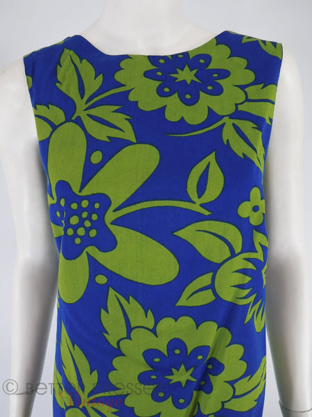 60s Hawaiian Maxi Shift - close