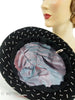 1950s black and white calot style hat at Better Dresses Vintage - interior