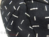 1950s black and white calot style hat at Better Dresses Vintage - fabric close up
