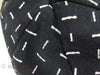 1950s black and white calot style hat at Better Dresses Vintage - fabric close up