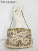 50s Cream Tapestry Frame Purse - back