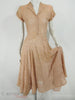 40s Peach Beige Lace Dress at Better Dresses Vintage - full view, skirt in hand