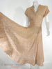 40s Peach Beige Lace Dress at Better Dresses Vintage - hem sweep