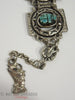 Faux turquoise Egyptian scarab bracelet at Better Dresses Vintage - fob detail