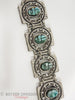 Faux turquoise Egyptian scarab bracelet at Better Dresses Vintage - medallions