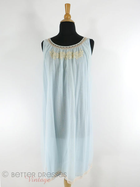 60s light blue nightie - full front view