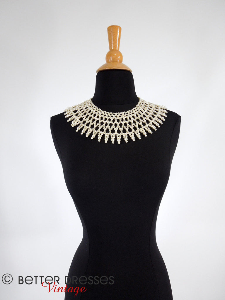 50s/60s Pearl Bib Necklace - far view