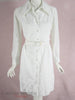 1970s 70s White cotton eyelet shirtwaist dress at Better Dresses Vintage - neck open