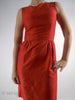 50s/60s Red Silk Sheath Dress - xs, sm