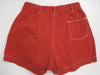 Short taille haute en denim rouge des années 40/50
