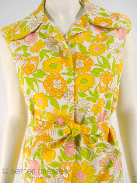 70s Floral Shorts and Top Floral Set - close