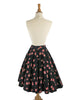 50s Flannel Circle Skirt - With Crinoline, Back View