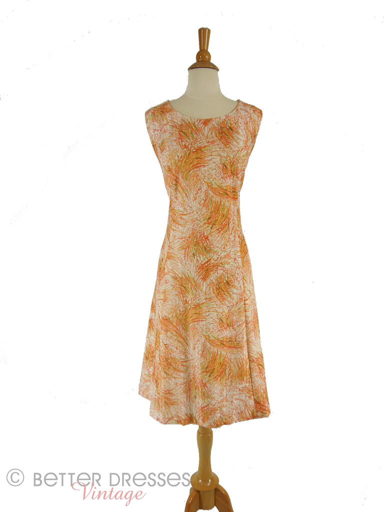 60s/70s Wheat Print Shift Dress