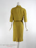 1950s Slim Dress in Golden Olive Silk - back