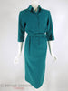 70s/80s Teal Ultrasuede Shirtwaist Dress