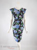 80s Does 50s Black Floral Dress - front