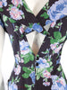 80s Does 50s Black Floral Dress - close back