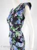 80s Does 50s Black Floral Dress - side