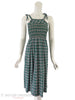 40s green plaid sundress - straight straps long view