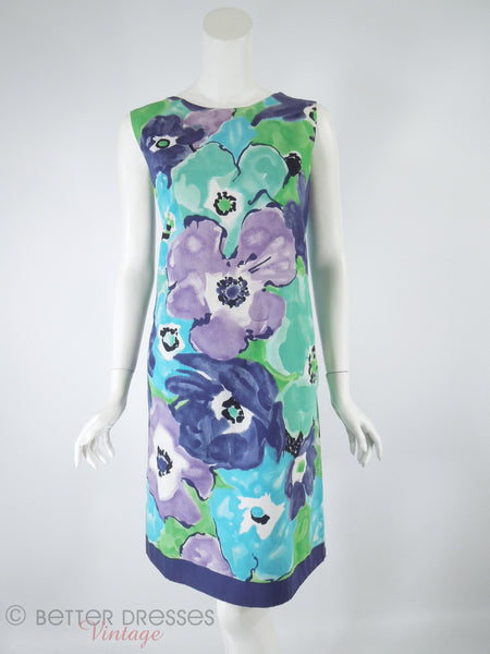 60s/70s Purple Floral Shift - front