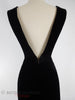 50s/60s Low-Back Black Velvet Dress - back close