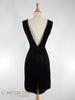 50s/60s Low-Back Black Velvet Dress - back view