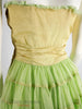 40s Lime Green Strapless Dress - bodice back
