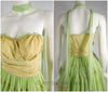 40s Lime Green Strapless Dress - with scarf/tie