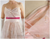 50s Pink Strapless Tea-Length Party Dress
